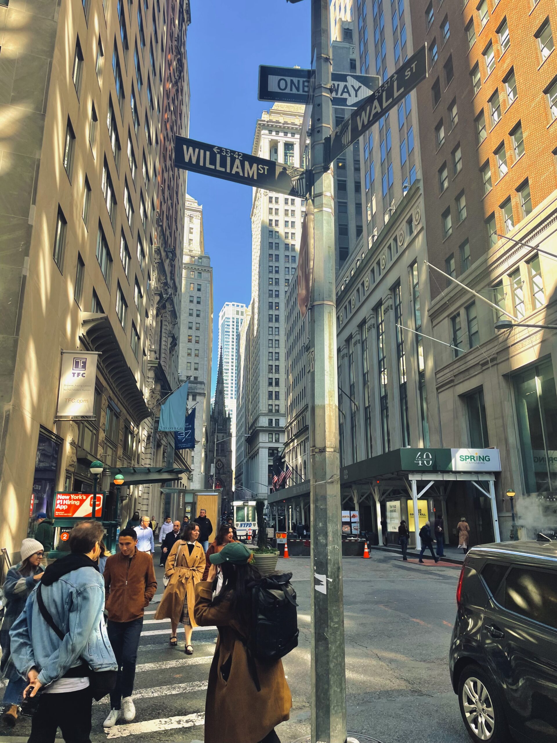 Kreuzung in der Wall Street